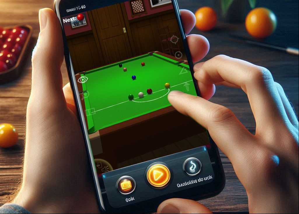 Playing online Sinuca on a smartphone